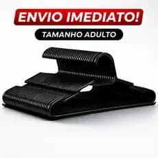 Cabide Adulto Preto Cabides Slim Para Roupas Reforçado Organizador Arara Resistente