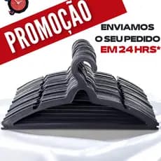 Cabide Premium Adulto Preto Kit Cabides Reforçados Resistente Organizar Roupas