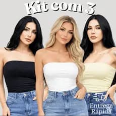 ￼Cropped Top Tube Faixa Suplex Premium Tomara Que Caia Feminino De Moda Blogueira Tubinho Básica