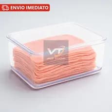 Porta Frios Presunto Queijo Acrílico Resistente Com Tampa Empilhável Pote Multiuso