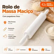 Rolo De Massa Profissional Maciço Pesado Pão Pizza Macarrão Lasanha Cozinha Alto Padrão