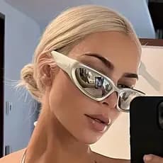 Óculos de Sol Feminino Y2k Geométrico Futurista Novidade Trap Retangular Proteção Uv400
