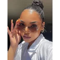 Óculos De Sol Feminino retangular Modernos Com Armação De Metal UV400 Unissex Moda Alta verao 2025