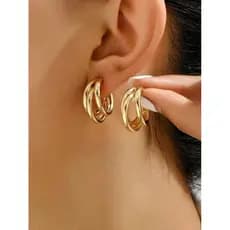 Brinco Folheado feminino brincos argola aço inoxidável prata folheado Dourados Argolas Delicados Minimalistas Elegantes