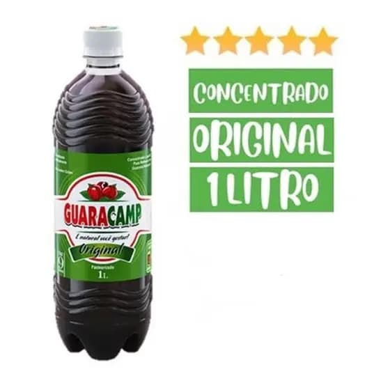 Xarope Concentrado de Guaraná Natural Guaracamp 1L | Rende 9 Litros | Energia & Sabor do RJ