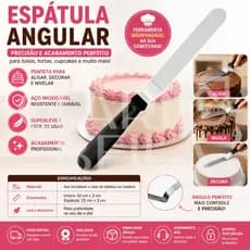 ESPÁTULA ANGULAR PROFISSIONAL INOX PARA CONFEITARIA – ALISA E DECORA BOLOS COM PRECISÃO