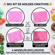 Moldes Silicone Gummy, Velas, Doces, Chocolate Arco-Íris, Sorvete, Frutas, Animais e Forminhas Diversas