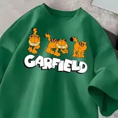 Camisa Feminina & Masculina Garfild Fime Camiseta Plus Size Esclusiva Moda Verao