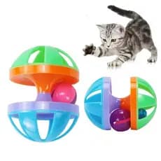 Bola Interativa Giratória Para Gatos Com Sino Anti Stress