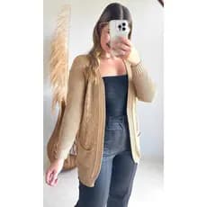 Cardigan Alongado Feminino Casaco Tricot Manga Longa Kimono Sobretudo Elegante Moda Outono Inverno