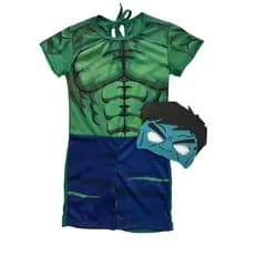 Roupa Infantil Fantasia Hulk Super Herói Festa Aniversário com Máscara Halloween