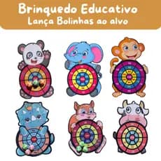 Jogo Educativo Infantil Tiro ao Alvo com Bolinhas de Velcro Coordenação Motora Foco Diversão