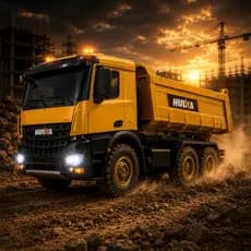 Caminhão Basculante Controle Remoto 2.4GHz Luzes LED Setas Som Realista Caçamba Articulada