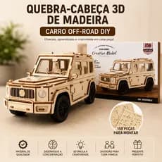 Brinquedo Quebra-Cabeça 3D de Madeira Carrinho Off-Road Montar Educativo Com Rodas 155 Peças