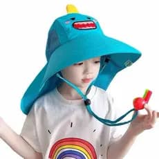 Chapéu Infantil UV50+ com Apito para Localização, Ajustável e Respirável