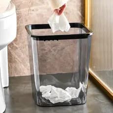 Lixeira Quadrada ou Redonda 10 litros com Anel de Pressão Cesto  Papel Bacia Organiza