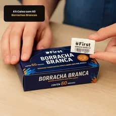 Kit Caixa Com 60 Borrachas Escolares Brancas Alta Qualidade Apagamento Perfeito