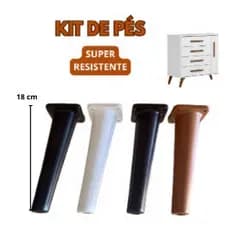 Pé palito Para Móveis cadeira , armário, rack , criado , poltrona + Parafuso brinde.