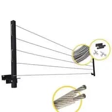 Varal Roupa Articulável de Aluminio Parede Até 80Kg Praticidade no dia a dia + Kit Instalação