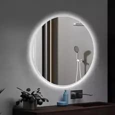 Espelho Decorativo Redondo para Escritório Sala Quarto Banheiro c/ Led 60cm+ Fita Dupla Face