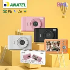 Câmera Digital Compacta BML com Zoom 16x e Tela 2,4 compacto 44MP Câmera infantil digital