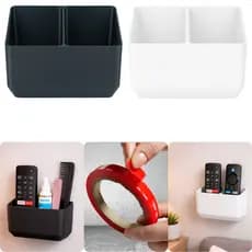 Base Suporte Porta Duplo Controle Remoto Smart TV Ar Condicionado Ventilador Universal Parede Sala
