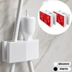 Kit 2 Suporte Encaixe Duplo Mangueirinha Chuveirinho Compatível Chuveiro Lorenzetti Banheiro Fita 3m