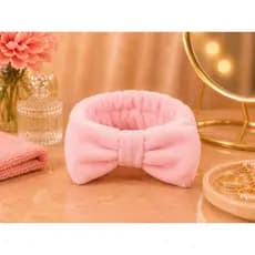 🎀 Faixa de Maquiagem Laço Plush cores variadas para Skincare e Spa 🎀
