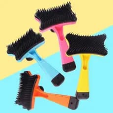 Pente Rasqueadeira Autolimpante para Pet | Escova Removedor de Pelos Cães e Gatos