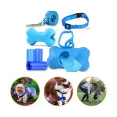 Kit Passeio Pet 7 em 1 para Gatos e Cachorros com Guia, Acessórios e Cata Caca