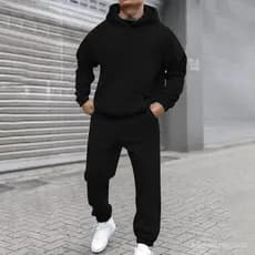 Europeu americano Cross-Border outono inverno novo estilo forro de lã moda masculina moletom terno Casual solto longo @-