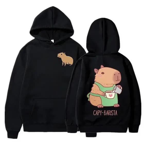 Cross-Border capivara novidade desenho animado moletom com capuz exclusivo na moda masculino feminino Casual solto manga