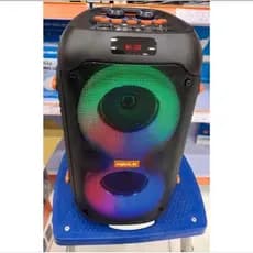 Super Caixa de Som Bluetooth Amplificada Portatil 1217 FM USB KARAOKE LED 4'' x2 MIC POTENTE GRANDE