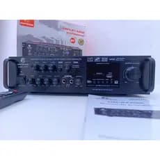 Amplificador 1200W Bluetooth 220V 2 Canais Potente USB SD FM Karaokê 2 Entradas P10