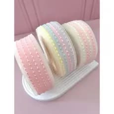 FITA ORGANZA COM LISTRAS 38MM