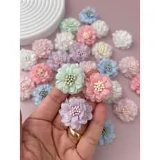 Aplique Flor Organza 10/ 5 unidades