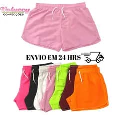 Kit com 3 shorts neon feminino praia piscina verão inverno promoção moda