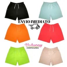 Short Mauricinho Elastano Neon Masculino Mauricinho Adulto Qualidade Surf Praia Piscina Cores Lisas Secagem Rápida