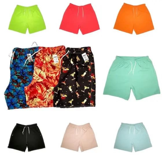 Kit 3 Short  elastano Mauricinho Masculino Tactel com Elastano Adulto Praia Piscina Promoção Neymar Moda Promoção