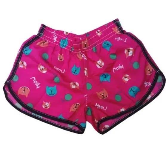 Shorts tactel infantil menina kit 5 peças feminino praia