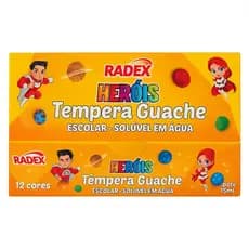 🖌️ Tinta Têmpera Guache Radex - Linha Heróis (12 Cores)