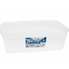 Pote Organizadora Plástico Transparente 3L Retangular com Tampa - Plasmon New Life