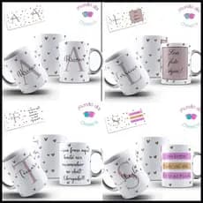 Caneca Personalizada com sua Inicial e seu Nome com Frase ou Foto de Porcelana