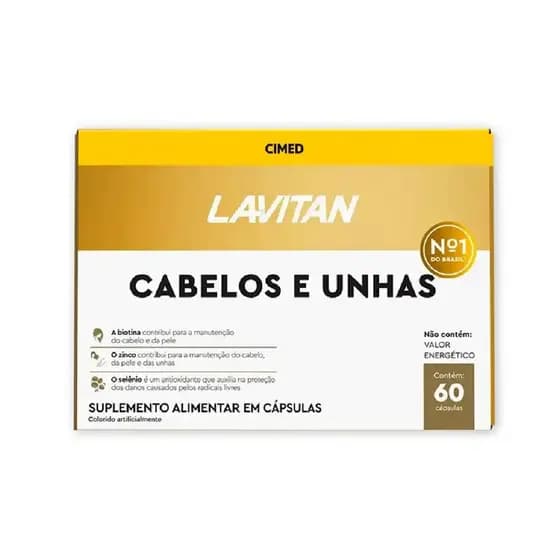 Cimed Lavitan Suplemento Cabelos e Unhas 60 Cápsulas