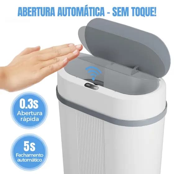 Lixeira Automática 12/20 Litros Sensor Infravermelho Pra Cozinha Banheiro Escritório Quarto