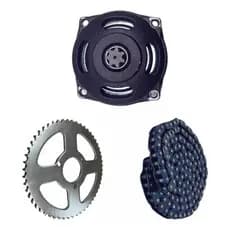 Kit Relação Corrente Grossa Campana Coroa Mini Moto 49cc 2 Tempo