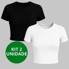 Kit 2 Baby Tee Feminina Manga Curta Academia Slim Fit Suplex