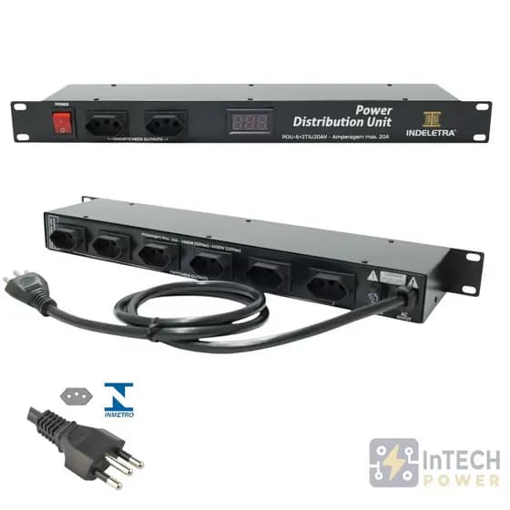 PDU - UNIDADE DE DISTRIBUIÇÃO DE ENERGIA COM VOLTIMETRO10A 127/220V