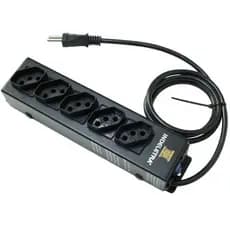 FILTRO DE LINHA COM 5 TOMADAS (1TRIP E 1 DUPLA) ATÉ 10A - 127/220V - CABO 1,2M PRETO