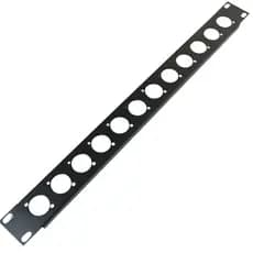 PAINEL RACK 19" 1U COM 12 FUROS PARA XLR EM AÇO #20 (1mm)